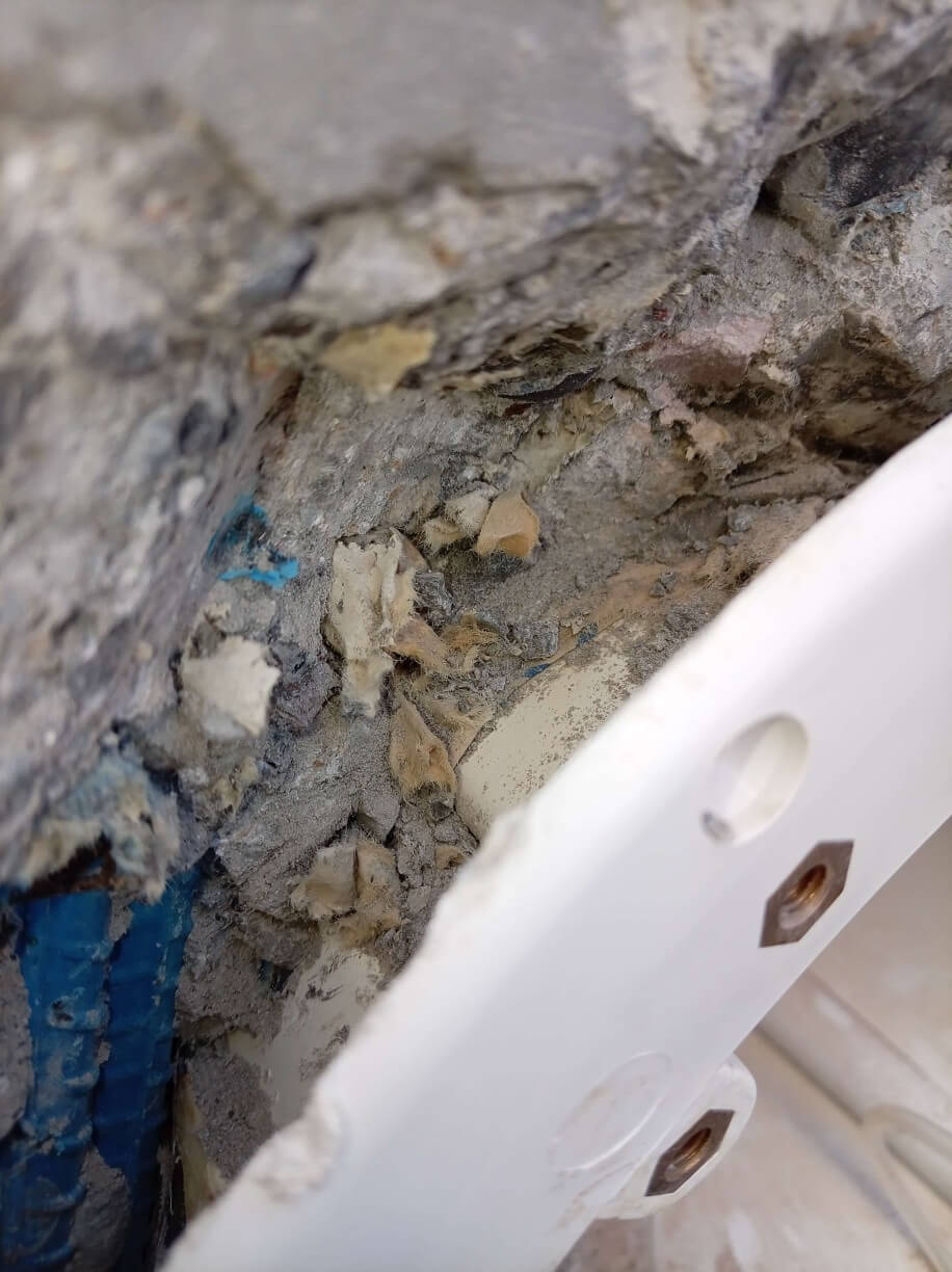 Pool fitting installed with paper